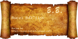Buczi Bálint névjegykártya