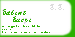 balint buczi business card