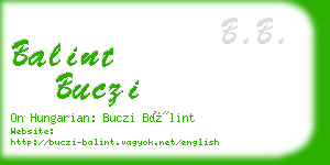 balint buczi business card